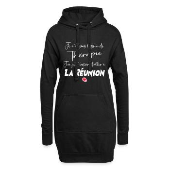 Thérapie Ile De La Réunion Cadeau Femme - Sweat-shirt à capuche long Femme - noir - Devant