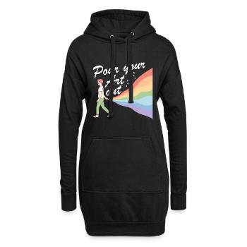 Professeur d’art Drôle de dicteur Cours d’art Cours d’art - Sweat-shirt à capuche long Femme - noir - Devant