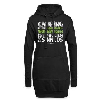 Fahrradwohnwagen - Hoodie-Kleid - Schwarz - Vorne