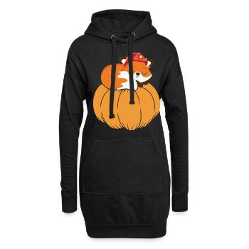 Pumpkin Thanksgiving Fall Cute Fox - Hoodie-Kleid - Schwarz - Vorne