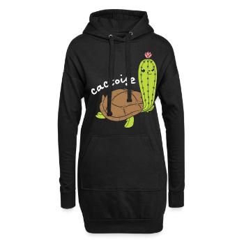 Cactoise Cactus Turtle Funny Animal Puns - Hoodie-Kleid - Schwarz - Vorne