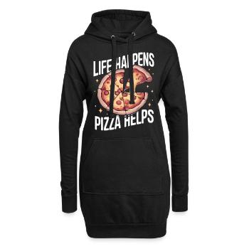 Pizza Italie Restauration rapide - Sweat-shirt à capuche long Femme - noir - Devant