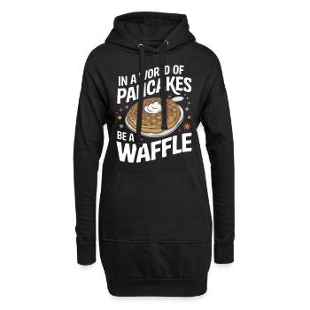 Waffeln Frühstück Süßigkeiten - Hoodie-Kleid - Schwarz - Vorne