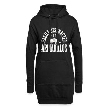 Facilement distrait par les tatous - Sweat-shirt à capuche long Femme - noir - Devant