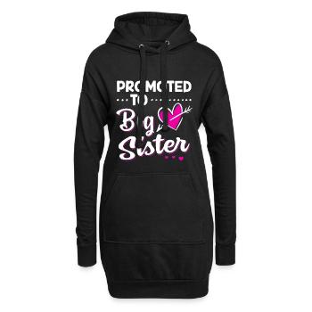Promu grande soeur - Grande soeur bébé - Sweat-shirt à capuche long Femme - noir - Devant