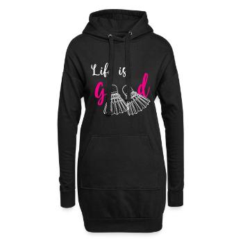 Badminton Te Fait Du Bien Cadeau Humour Sport - Sweat-shirt à capuche long Femme - noir - Devant