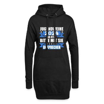 Jugendweihe 2024 Ab Jetzt Bitte Mit Sie Ansprechen - Hoodie-Kleid - Schwarz - Vorne