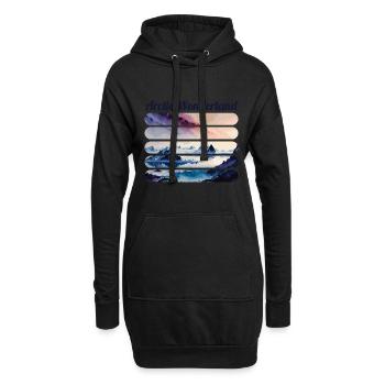 Arctic Wonderland En plein air Montagnes Faune - Sweat-shirt à capuche long Femme - noir - Devant