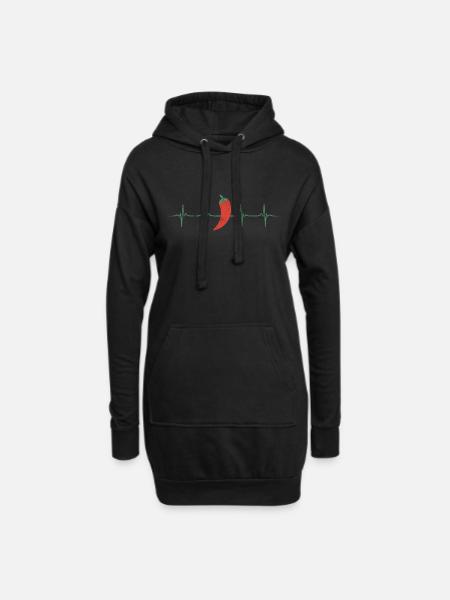 Scharfe Chili Peperoni Jalapeno Geschenk - Hoodie-Kleid - Schwarz
