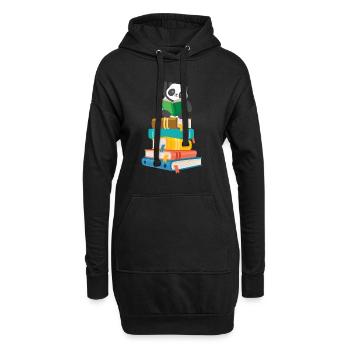 Panda ours ours panda livres Amour Cadeau - Sweat-shirt à capuche long Femme - noir - Devant