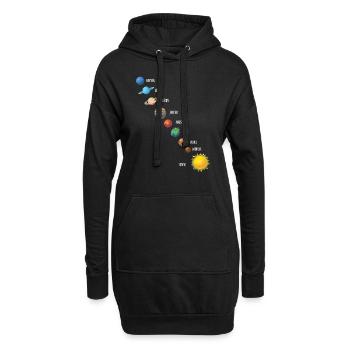 Astronautes Cosmos Planètes solaires - Sweat-shirt à capuche long Femme - noir - Devant