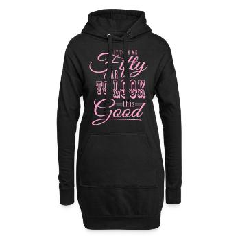 50. Geburtstag - Hoodie-Kleid - Schwarz - Vorne
