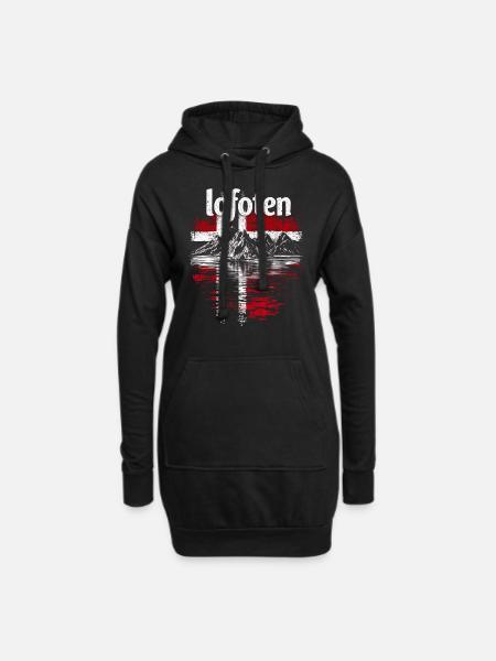 Lofoten Norwegen - Hoodie-Kleid - Schwarz