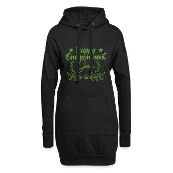 Journée mondiale de l’environnement - Sweat-shirt à capuche long Femme - noir - Devant