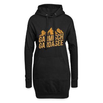 Alpenüberquerung Garmisch Gardasee - Hoodie-Kleid - Schwarz - Vorne