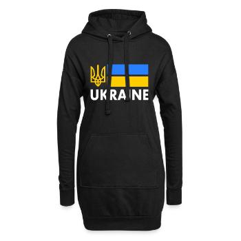 Ukraine - Sweat-shirt à capuche long Femme - noir - Devant