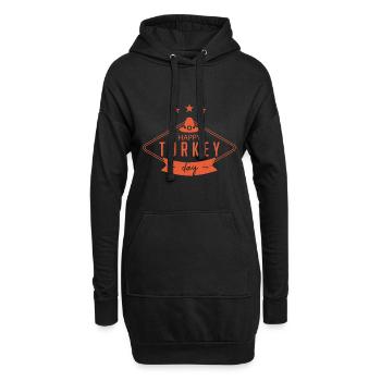 Happy Turkey Day | Erntedankfest - Hoodie-Kleid - Schwarz - Vorne