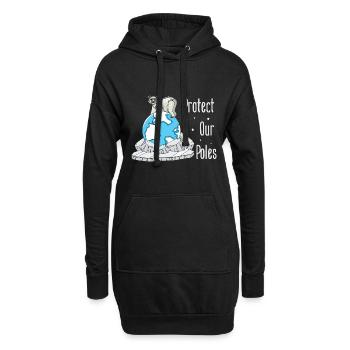 Protéger les pôles des ours polaires sur le globe et dans l’Arctique - Sweat-shirt à capuche long Femme - noir - Devant