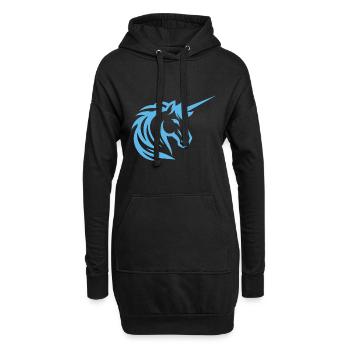 Licorne bleue - Design simple - Sweat-shirt à capuche long Femme - noir - Devant