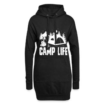 Camping Wohnmobil Van Vintage im Wohnwagen Caravan - Hoodie-Kleid - Schwarz - Vorne