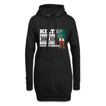 Kilt écossais disant jupe écossaise Écosse - Sweat-shirt à capuche long Femme - noir - Devant