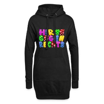 AfD stoppen gegen rechts Demokratie Vielfalt links - Hoodie-Kleid - Schwarz - Vorne