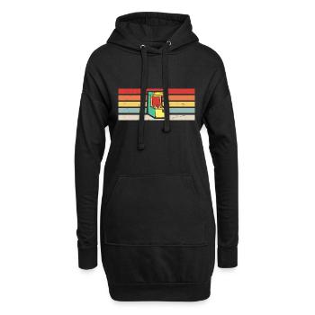 Gamer Vintage Retro | Spielhalle - Hoodie-Kleid - Schwarz - Vorne