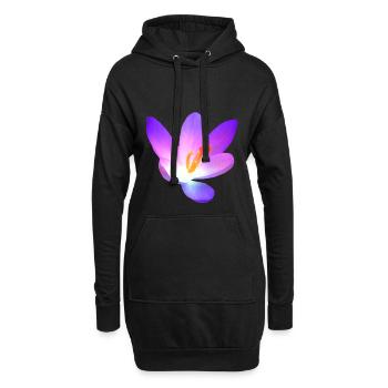 merveilleux crocus - fleur en violet au printemps - Sweat-shirt à capuche long Femme - noir - Devant