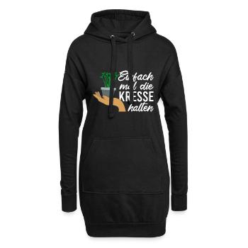 Einfach Mal die Kresse Halten Gartenlust Gärtner - Hoodie-Kleid - Schwarz - Vorne