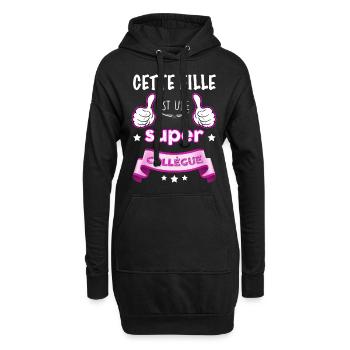 Collègue qui déchire Idée cadeau femme collègue - Sweat-shirt à capuche long Femme - noir - Devant
