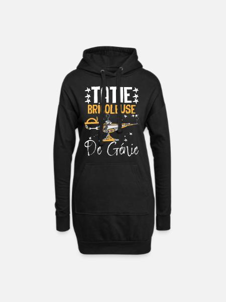 Tatie Bricoleuse de Génie Humour Bricolage - Sweat-shirt à capuche long Femme - noir