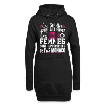 Monaco Supportrice Football Cadeau Femme Girly - Sweat-shirt à capuche long Femme - noir - Devant