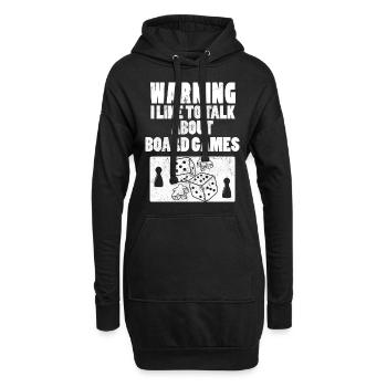 Warning I Like To Talk About Board Games - Hoodie-Kleid - Schwarz - Vorne