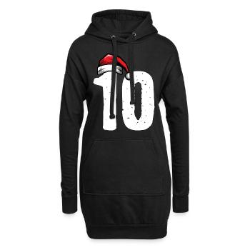 10 Numéro de Noël - Sweat-shirt à capuche long Femme - noir - Devant