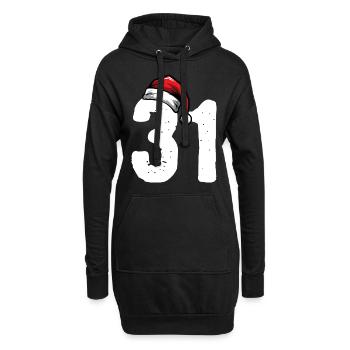 31 Numéro Noël - Sweat-shirt à capuche long Femme - noir - Devant