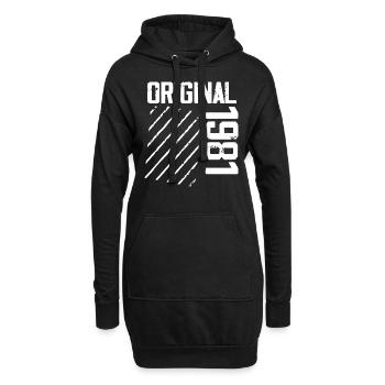 Original 1981 43e Anniversaire Cadeau Retro - Sweat-shirt à capuche long Femme - noir - Devant