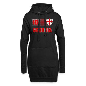 Georgien - Hoodie-Kleid - Schwarz - Vorne