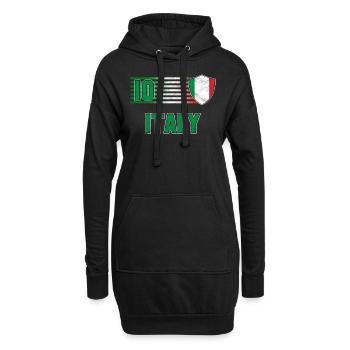 Italie - Sweat-shirt à capuche long Femme - noir - Devant
