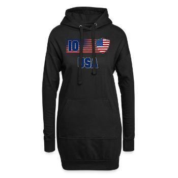 Amérique du Nord - Sweat-shirt à capuche long Femme - noir - Devant