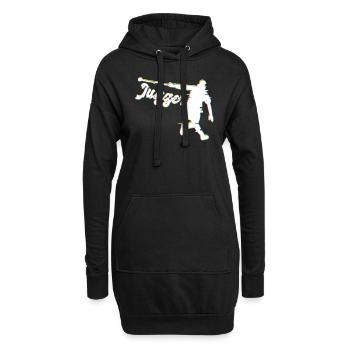 Glitched Lustiges Jugger - Hoodie-Kleid - Schwarz - Vorne