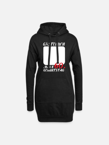 Gästebuch 60. Geburtstag - Hoodie-Kleid - Schwarz