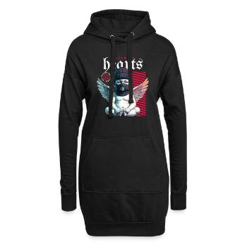 Reine de Cœur - Sweat-shirt à capuche long Femme - noir - Devant