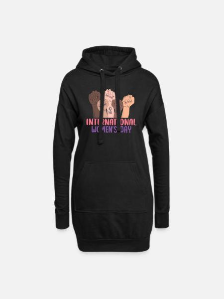 Weltfrauen Tag Stolz - Hoodie-Kleid - Schwarz