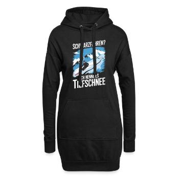 Schwarzfahren Ski Lustiges - Hoodie-Kleid - Schwarz - Vorne