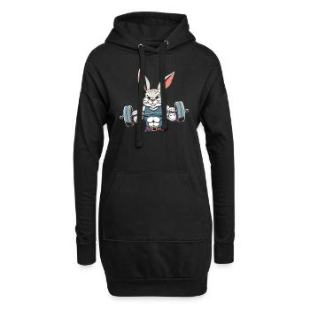 Osterhase Auf Pump Gym - Hoodie-Kleid - Schwarz - Vorne