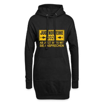 Jugendweihe 2024 Ab Jetzt Bitte Mit Sie Ansprechen - Hoodie-Kleid - Schwarz - Vorne