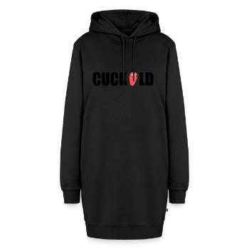 Cuckold - Hoodie-Kleid - Schwarz - Vorne - AI Model Female 172 light (172cm)