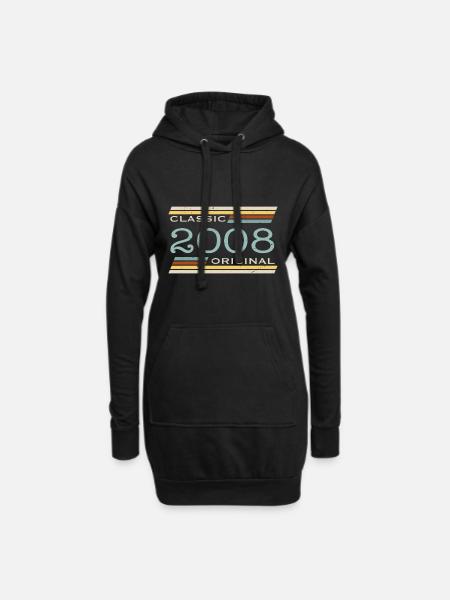 Vintage 2008, Klassiek, Origineel - Hoodiejurk - zwart