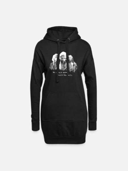 Immigration, Immigrant, Indianer, USA, Amerika - Hoodie-Kleid - Schwarz
