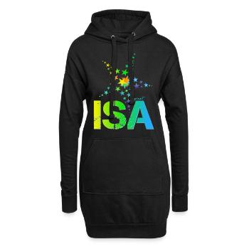 Isa Geburtstag Isabell - Hoodie-Kleid - Schwarz - Vorne